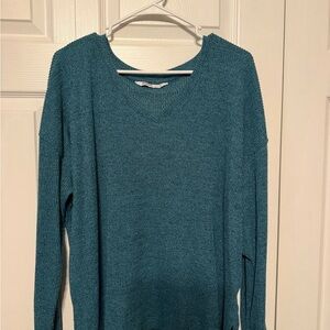 Sonoma Teal Scoop Neck Women's Sweater